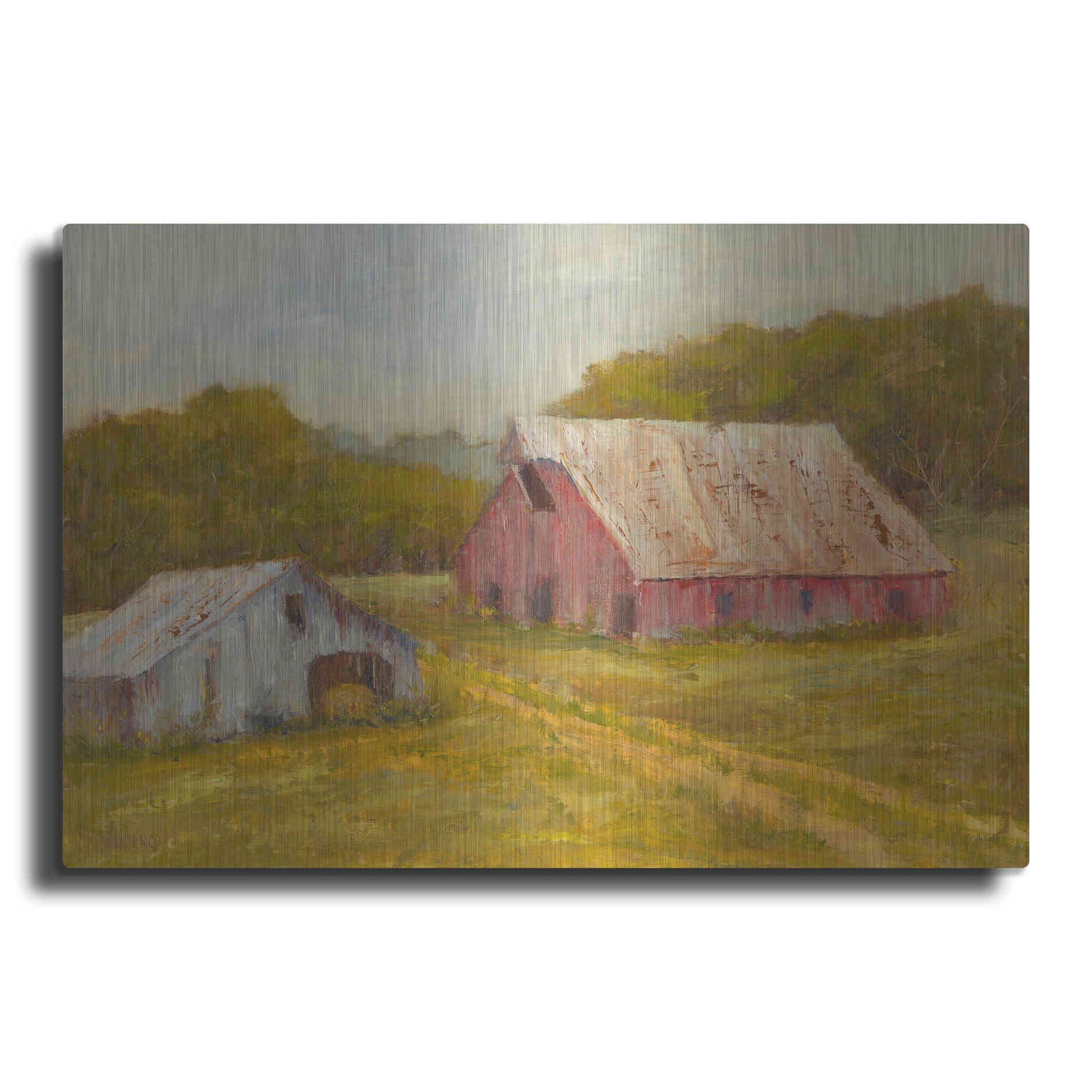 Luxe Metal Art 'Country Barns' by Marilyn Wendling, Metal Wall Art
