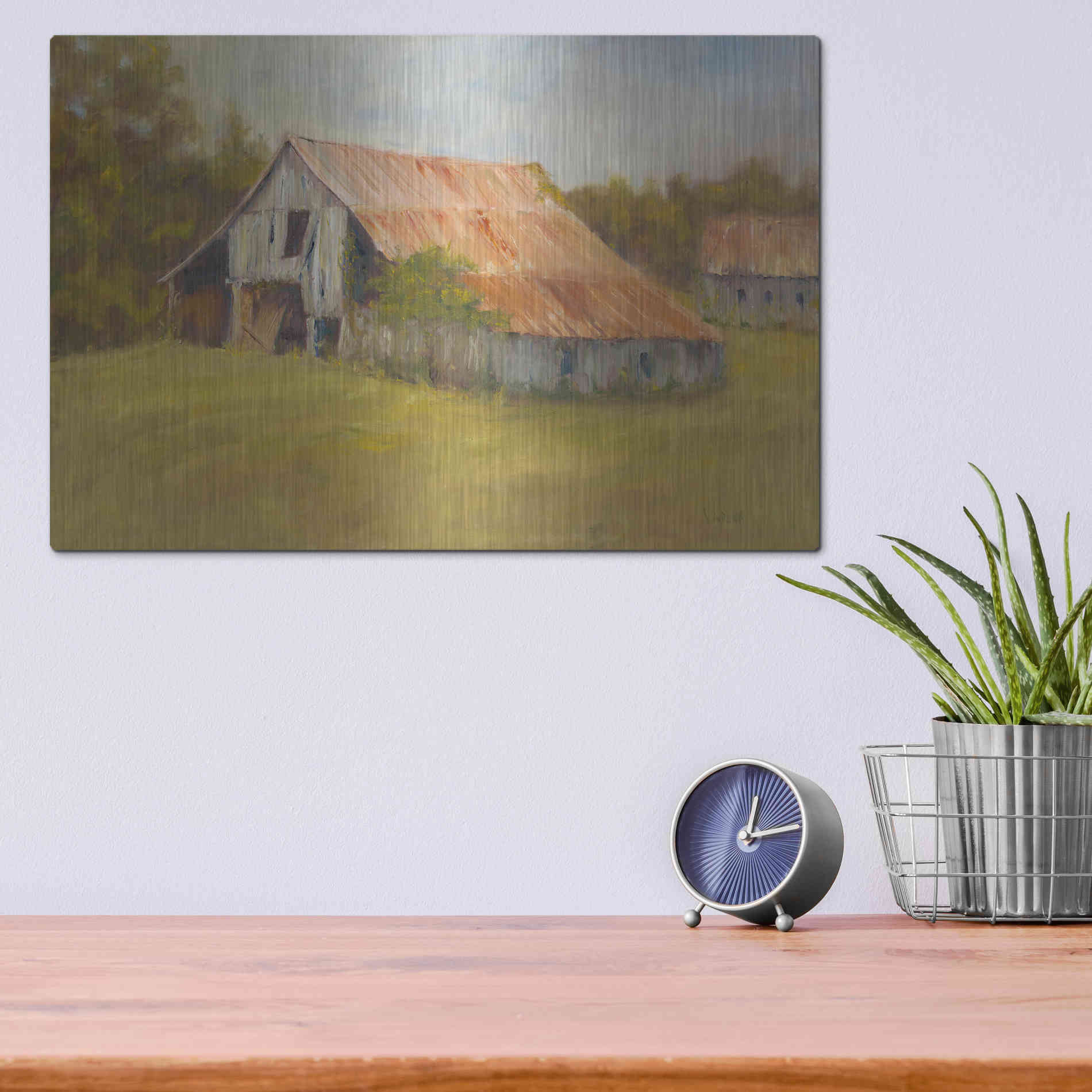 Luxe Metal Art 'Tin Roof' by Marilyn Wendling, Metal Wall Art,16x12