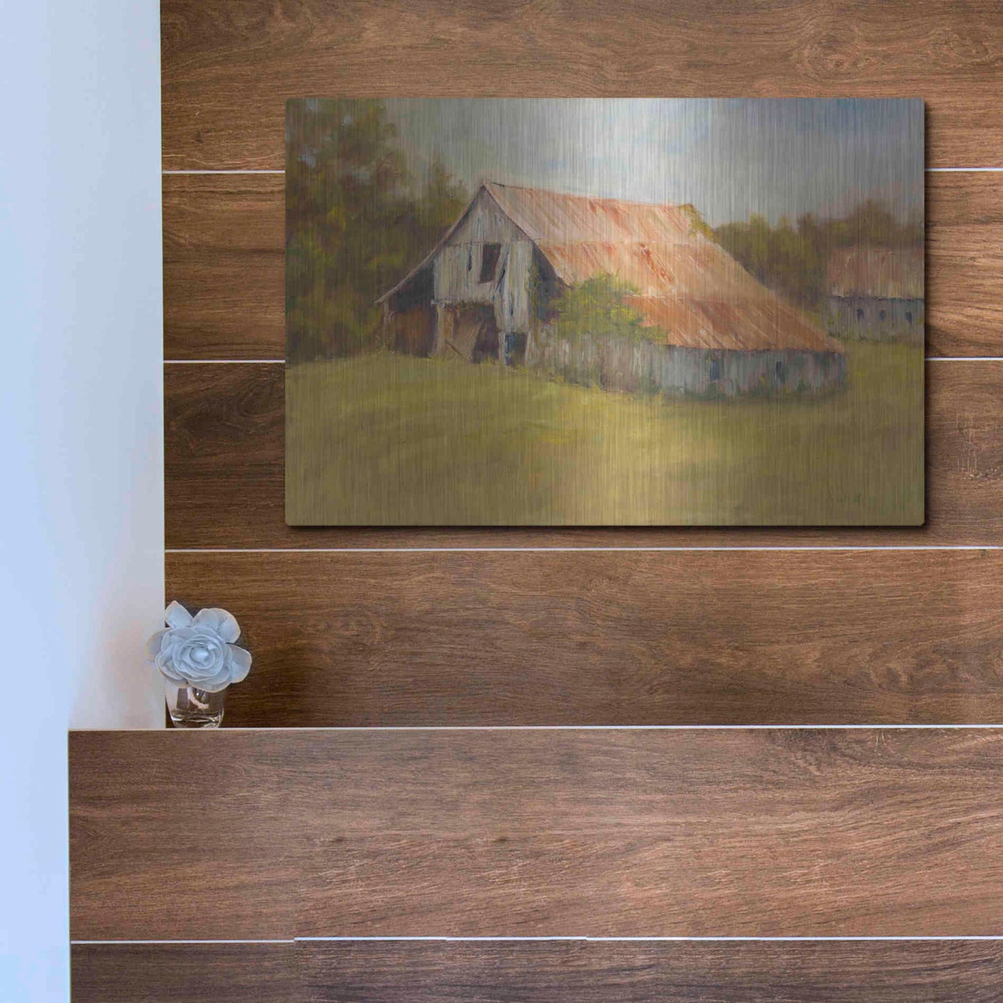 Luxe Metal Art 'Tin Roof' by Marilyn Wendling, Metal Wall Art,16x12