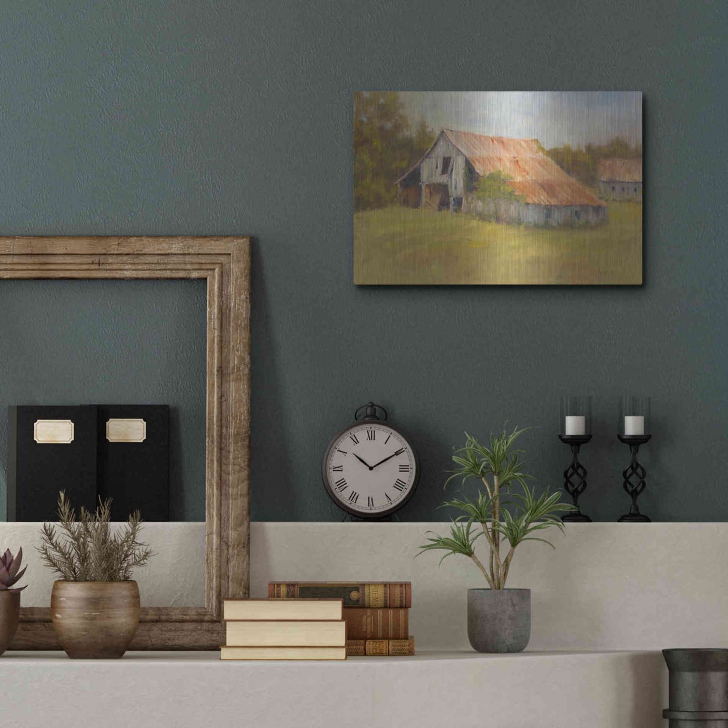 Luxe Metal Art 'Tin Roof' by Marilyn Wendling, Metal Wall Art,16x12