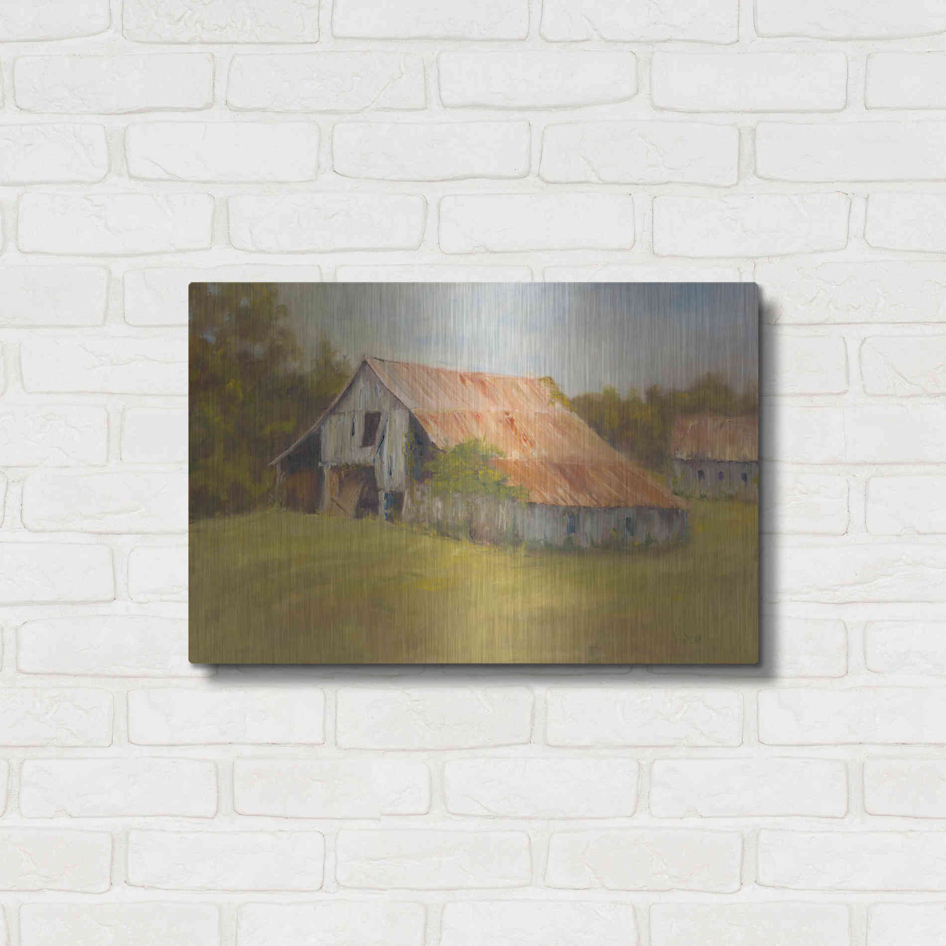 Luxe Metal Art 'Tin Roof' by Marilyn Wendling, Metal Wall Art,24x16