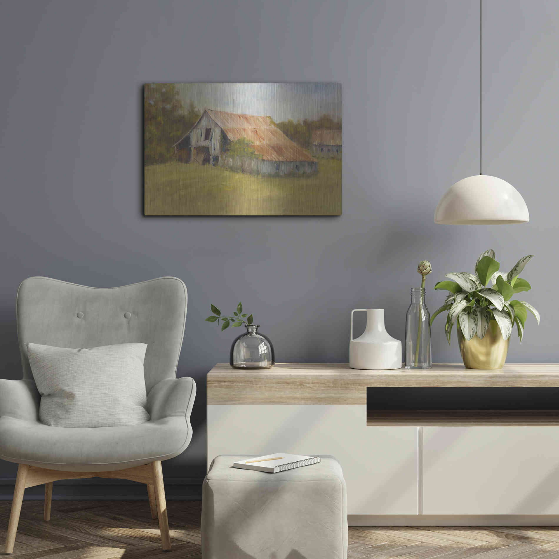 Luxe Metal Art 'Tin Roof' by Marilyn Wendling, Metal Wall Art,24x16