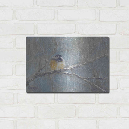 Luxe Metal Art 'Chance of Snow I' by Marilyn Wendling, Metal Wall Art,16x12