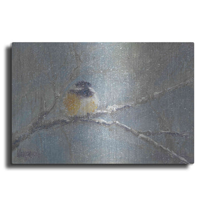 Luxe Metal Art 'Chance of Snow I' by Marilyn Wendling, Metal Wall Art