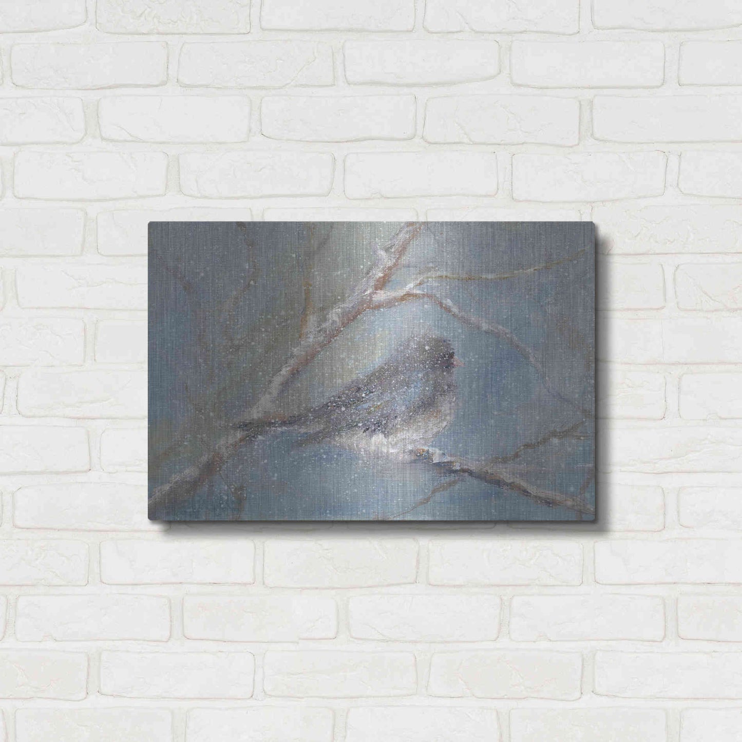 Luxe Metal Art 'Chance of Snow II' by Marilyn Wendling, Metal Wall Art,24x16