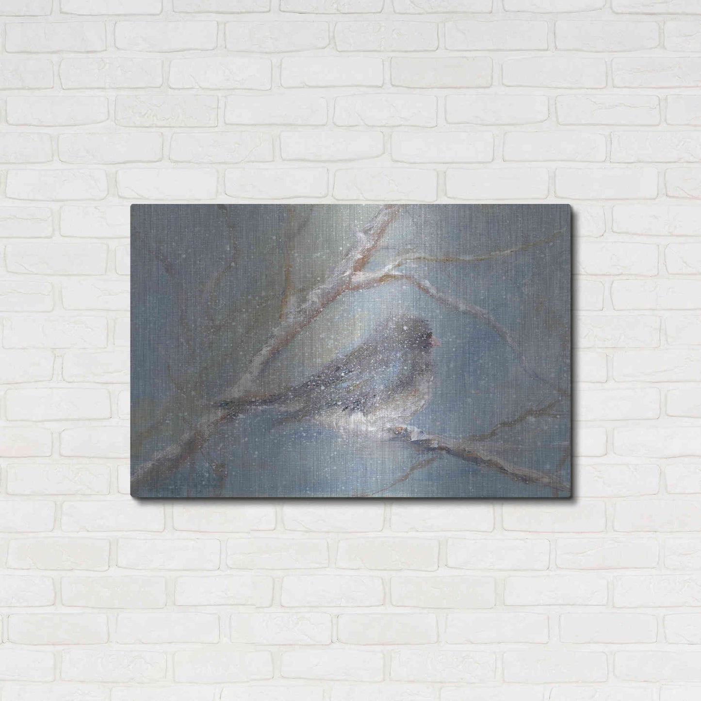 Luxe Metal Art 'Chance of Snow II' by Marilyn Wendling, Metal Wall Art,36x24