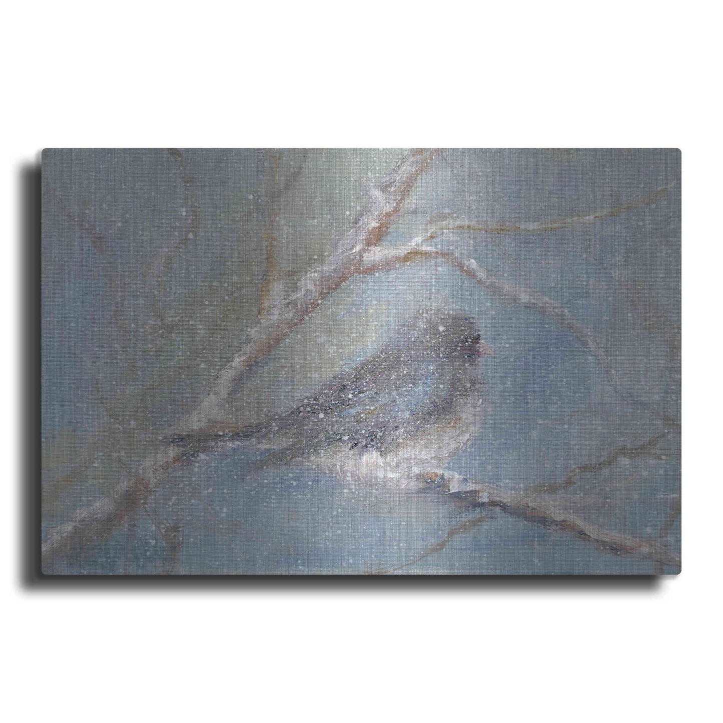 Luxe Metal Art 'Chance of Snow II' by Marilyn Wendling, Metal Wall Art