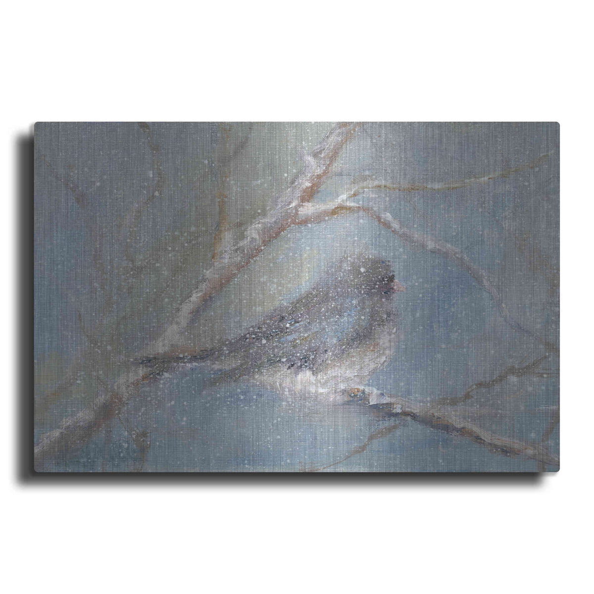 Luxe Metal Art 'Chance of Snow II' by Marilyn Wendling, Metal Wall Art