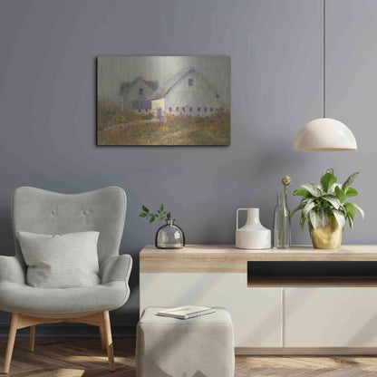 Luxe Metal Art 'White Barn I' by Marilyn Wendling, Metal Wall Art,24x16