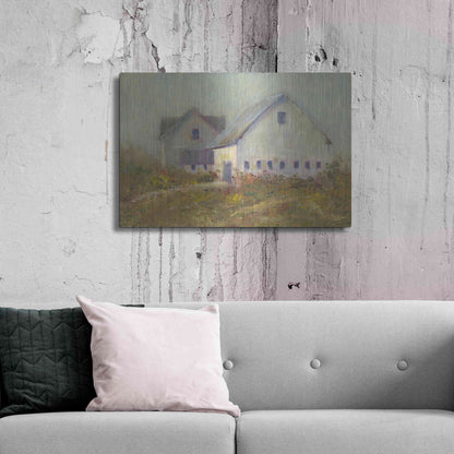 Luxe Metal Art 'White Barn I' by Marilyn Wendling, Metal Wall Art,36x24
