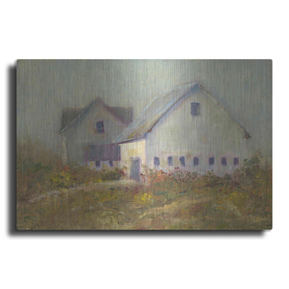 Luxe Metal Art 'White Barn I' by Marilyn Wendling, Metal Wall Art