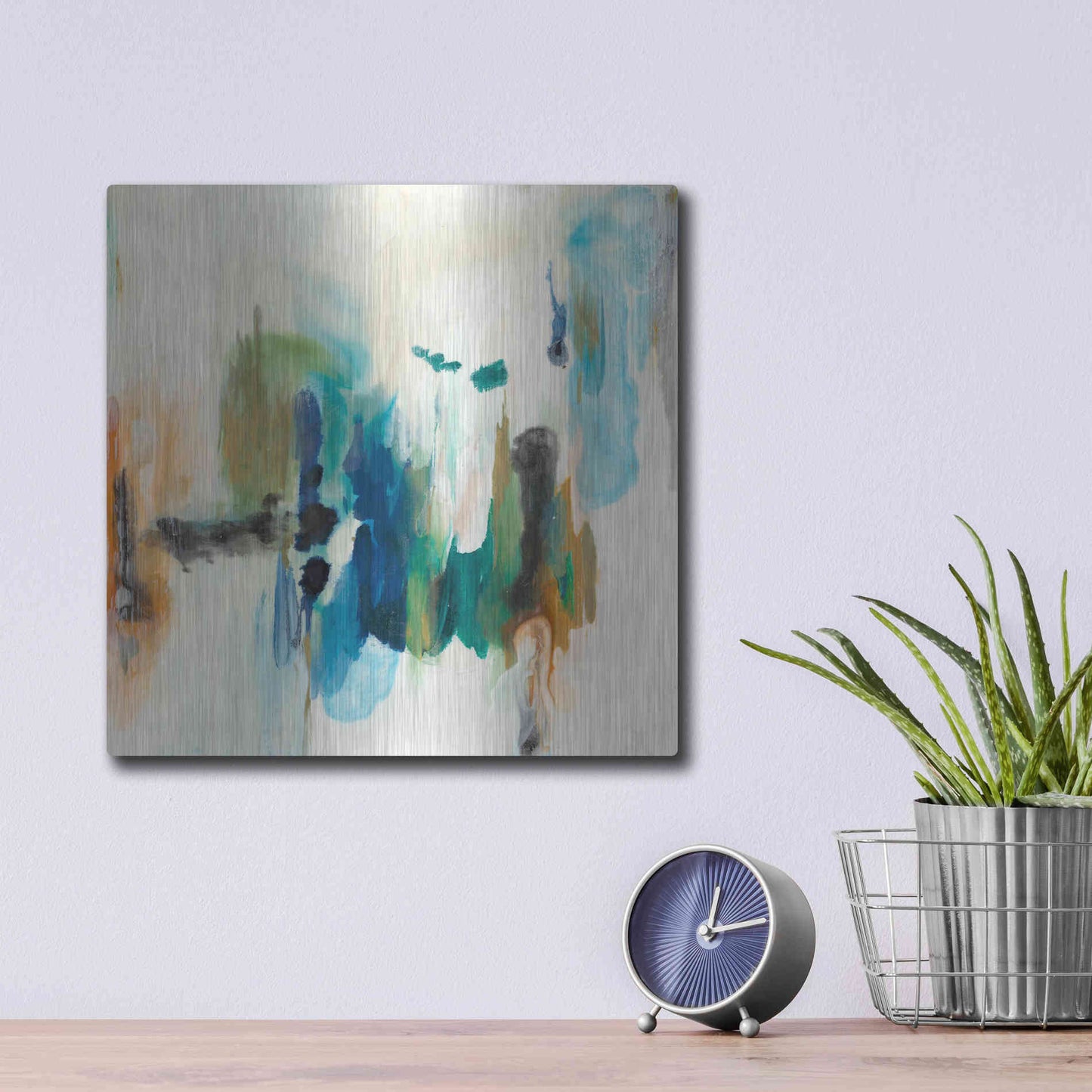 Luxe Metal Art 'Presence of Joy I' by Lila Bramma, Metal Wall Art,12x12