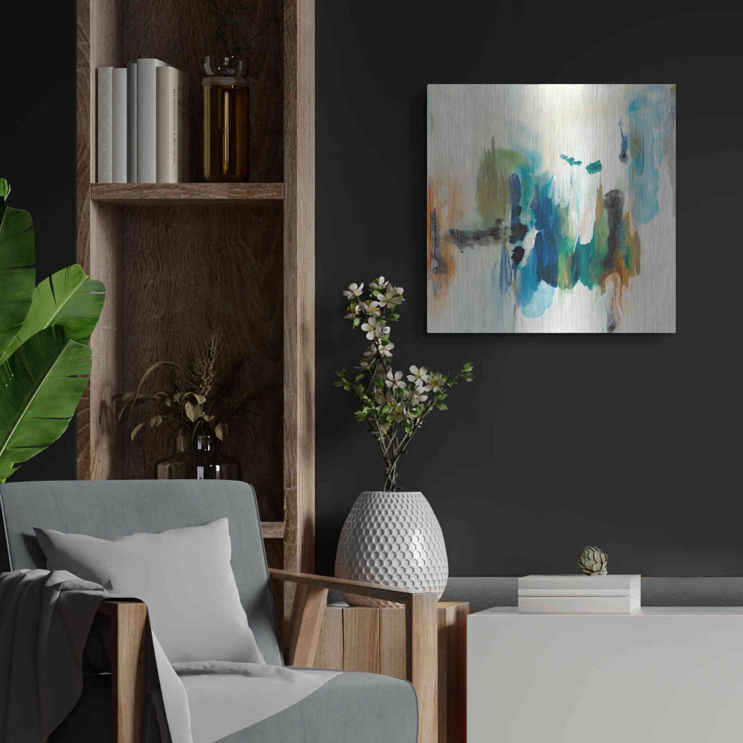Luxe Metal Art 'Presence of Joy I' by Lila Bramma, Metal Wall Art,24x24
