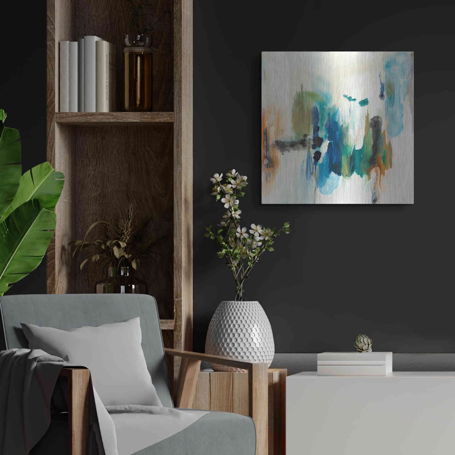 Luxe Metal Art 'Presence of Joy I' by Lila Bramma, Metal Wall Art,24x24
