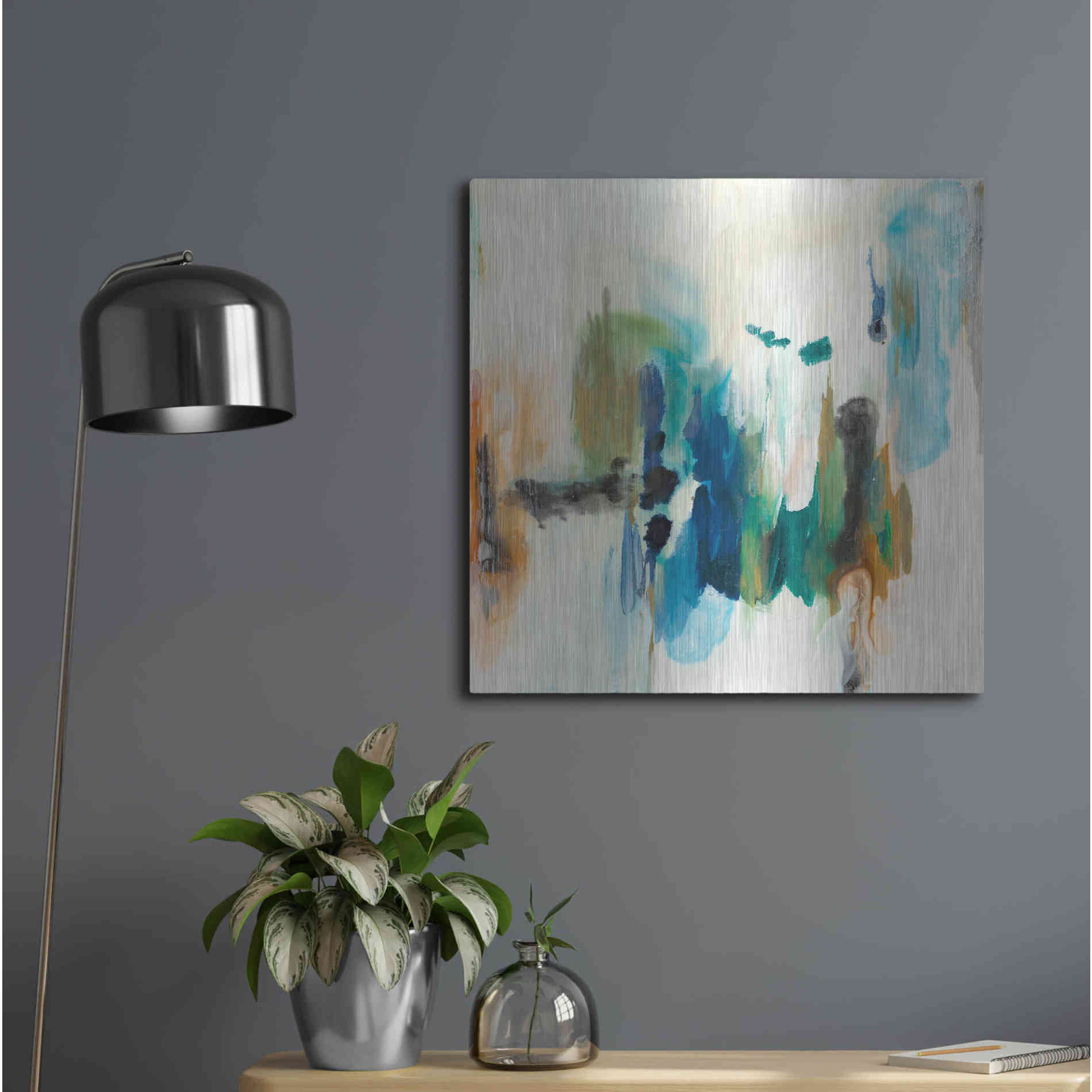 Luxe Metal Art 'Presence of Joy I' by Lila Bramma, Metal Wall Art,24x24