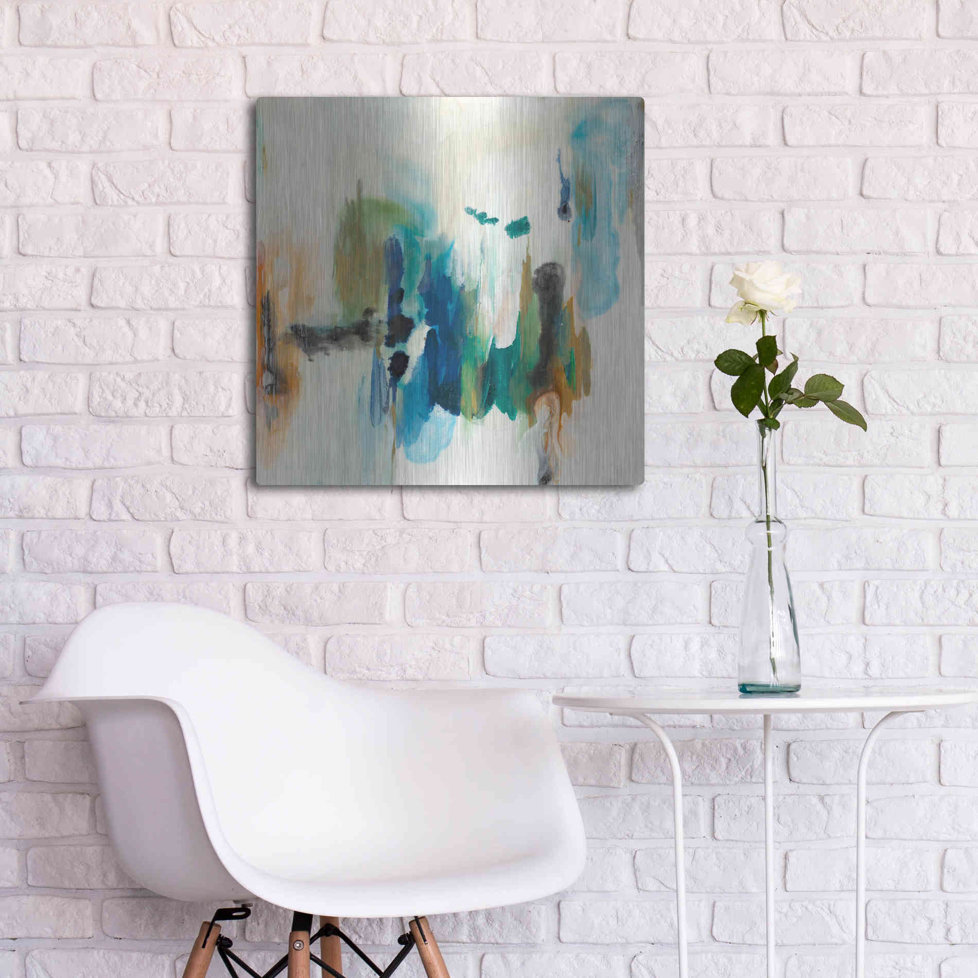 Luxe Metal Art 'Presence of Joy I' by Lila Bramma, Metal Wall Art,24x24