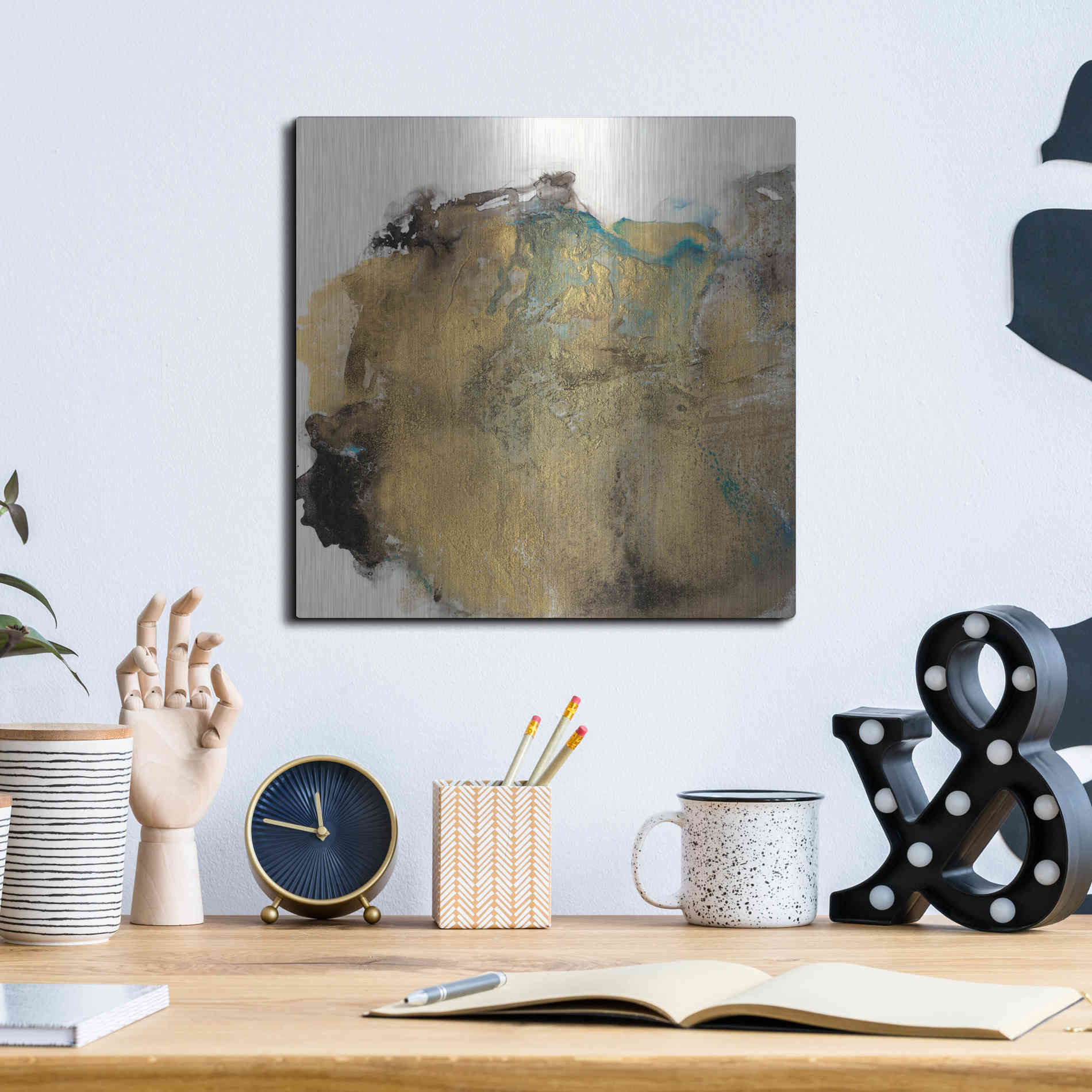 Luxe Metal Art 'Align with Life III' by Lila Bramma, Metal Wall Art,12x12