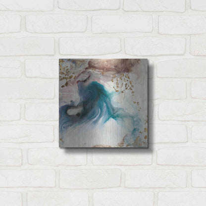 Luxe Metal Art 'Teal Illumination' by Lila Bramma, Metal Wall Art,12x12