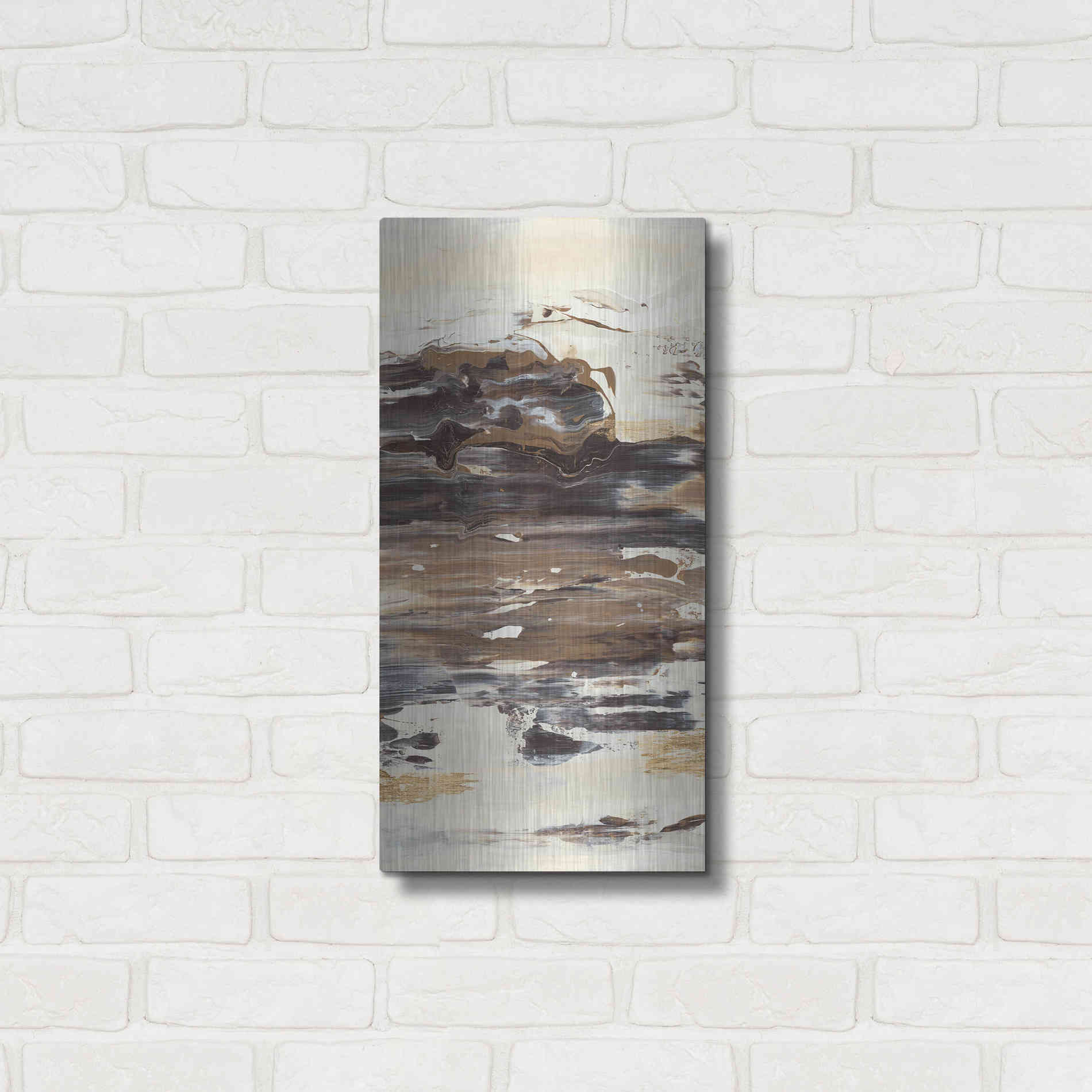 Luxe Metal Art 'No Attachment III' by Lila Bramma, Metal Wall Art,12x24