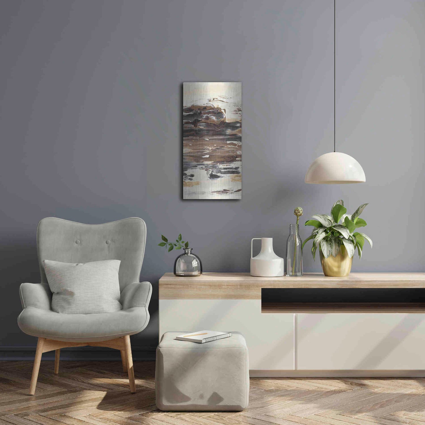 Luxe Metal Art 'No Attachment III' by Lila Bramma, Metal Wall Art,12x24