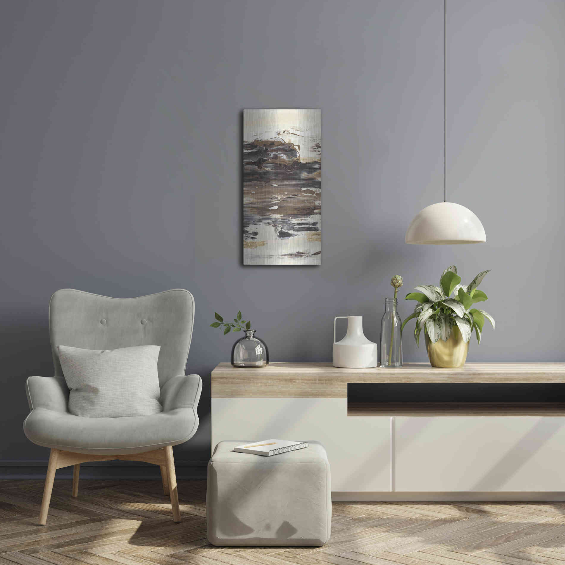 Luxe Metal Art 'No Attachment III' by Lila Bramma, Metal Wall Art,12x24
