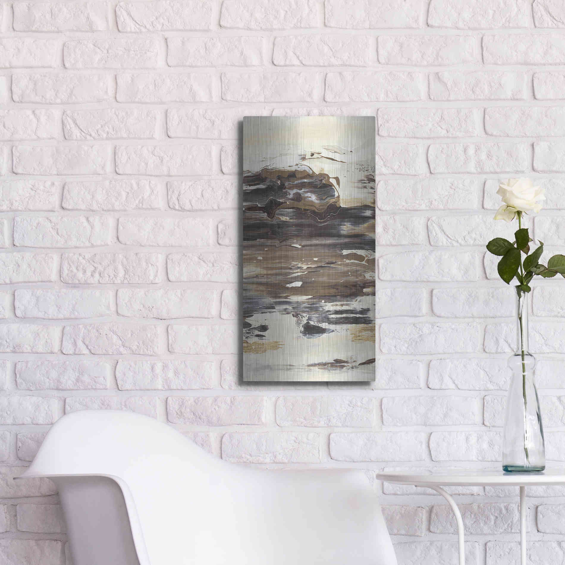 Luxe Metal Art 'No Attachment III' by Lila Bramma, Metal Wall Art,12x24