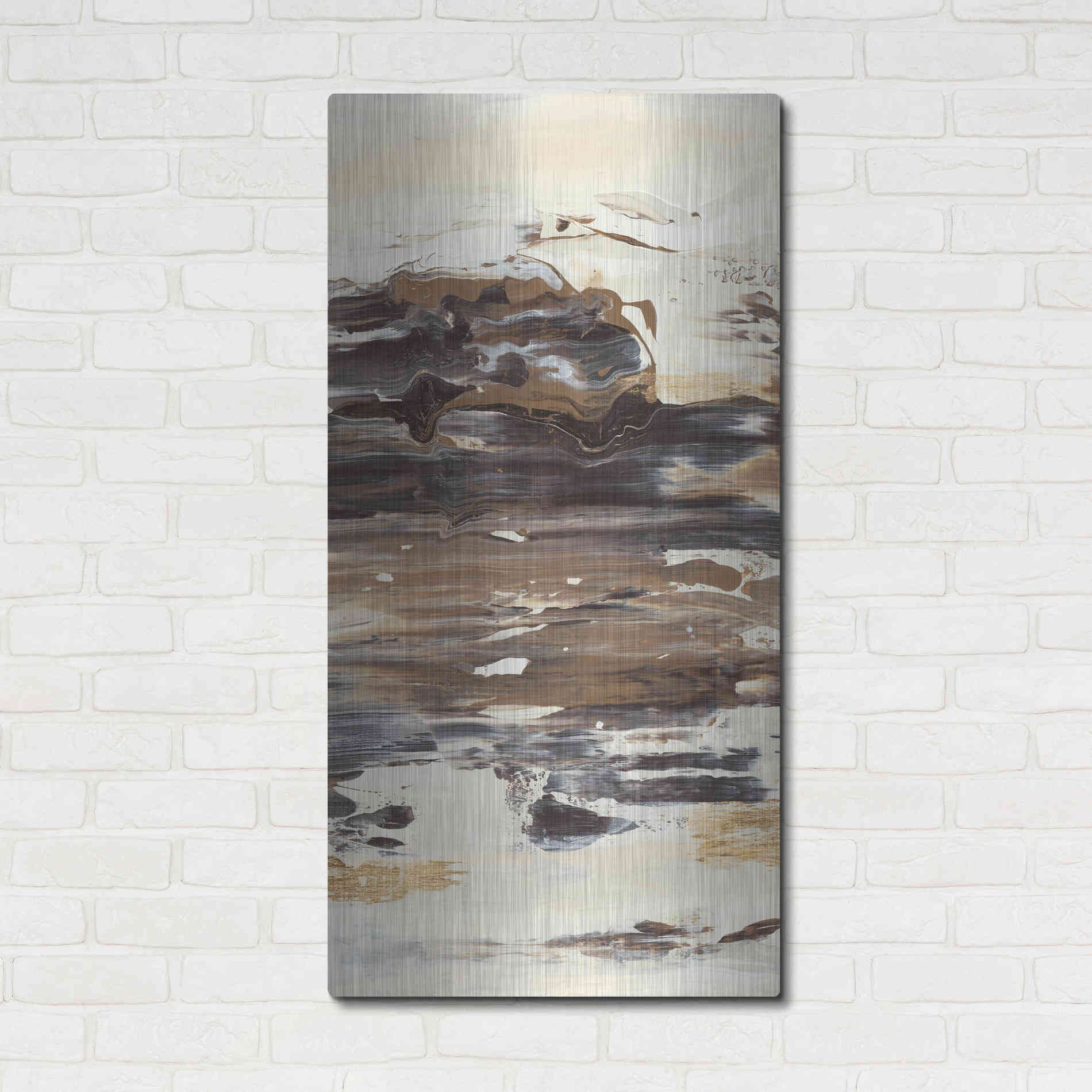 Luxe Metal Art 'No Attachment III' by Lila Bramma, Metal Wall Art,24x48