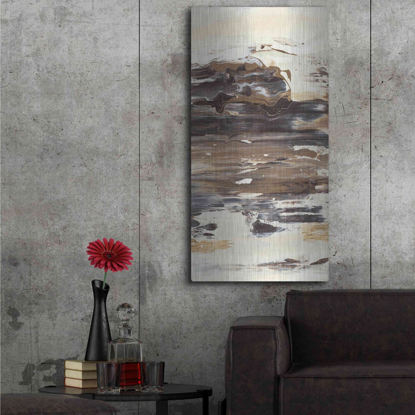 Luxe Metal Art 'No Attachment III' by Lila Bramma, Metal Wall Art,24x48