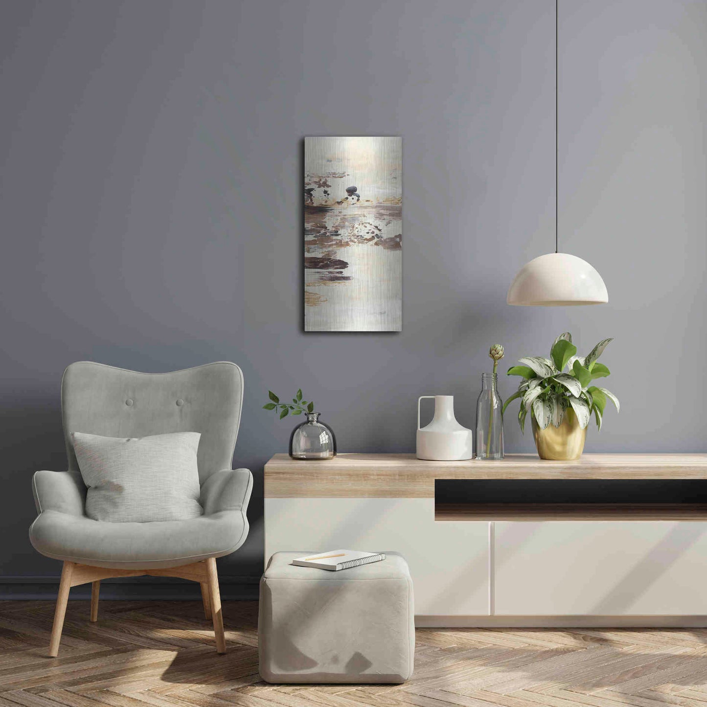 Luxe Metal Art 'No Attachment IV' by Lila Bramma, Metal Wall Art,12x24