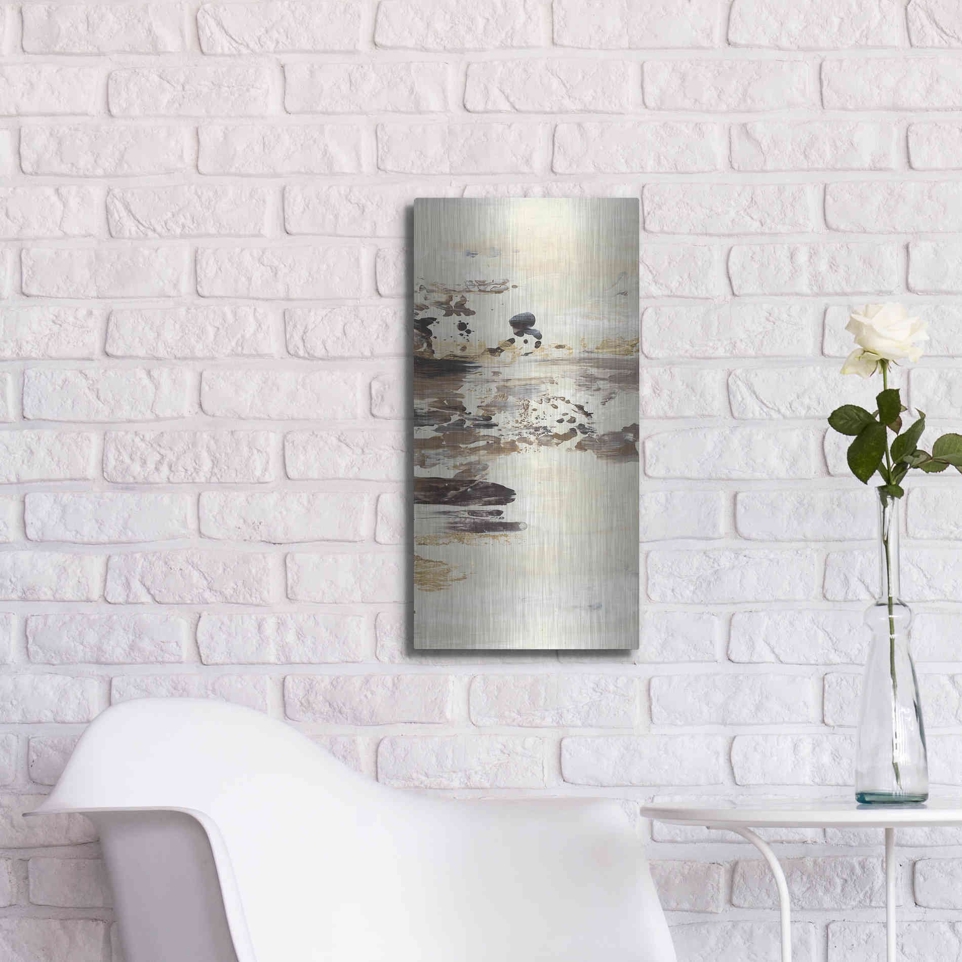 Luxe Metal Art 'No Attachment IV' by Lila Bramma, Metal Wall Art,12x24