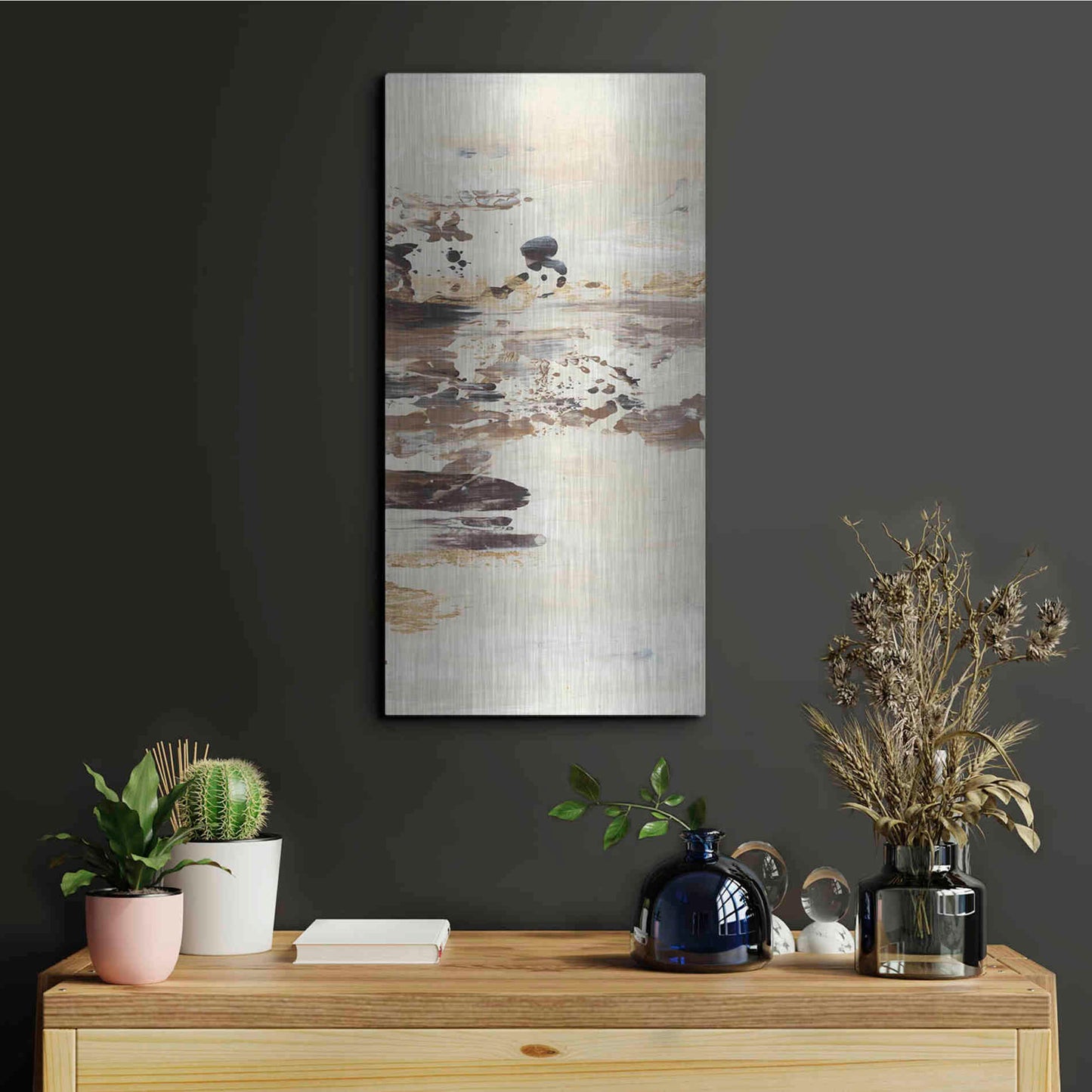 Luxe Metal Art 'No Attachment IV' by Lila Bramma, Metal Wall Art,12x24