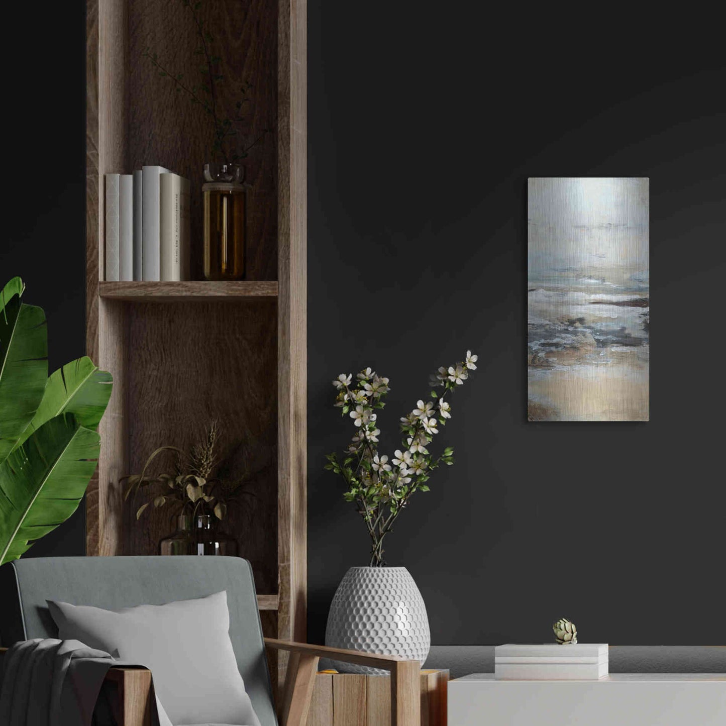 Luxe Metal Art 'Just Be III' by Lila Bramma, Metal Wall Art,12x24