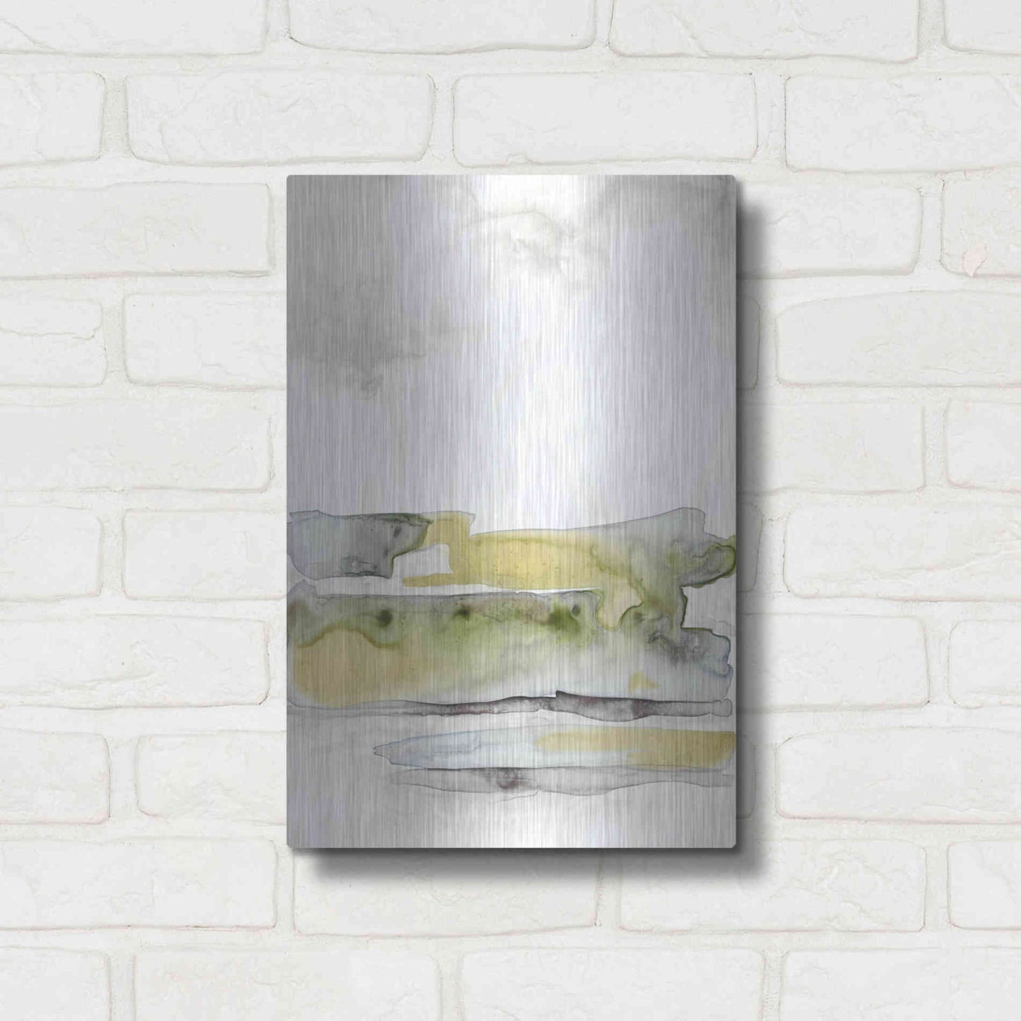 Luxe Metal Art 'Organic Seascape Green I' by Lila Bramma, Metal Wall Art,12x16