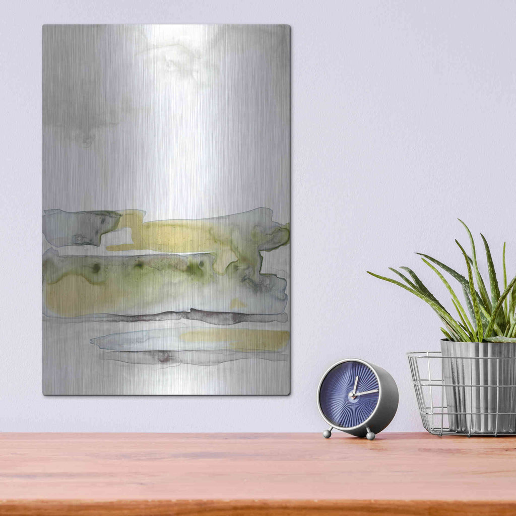 Luxe Metal Art 'Organic Seascape Green I' by Lila Bramma, Metal Wall Art,12x16