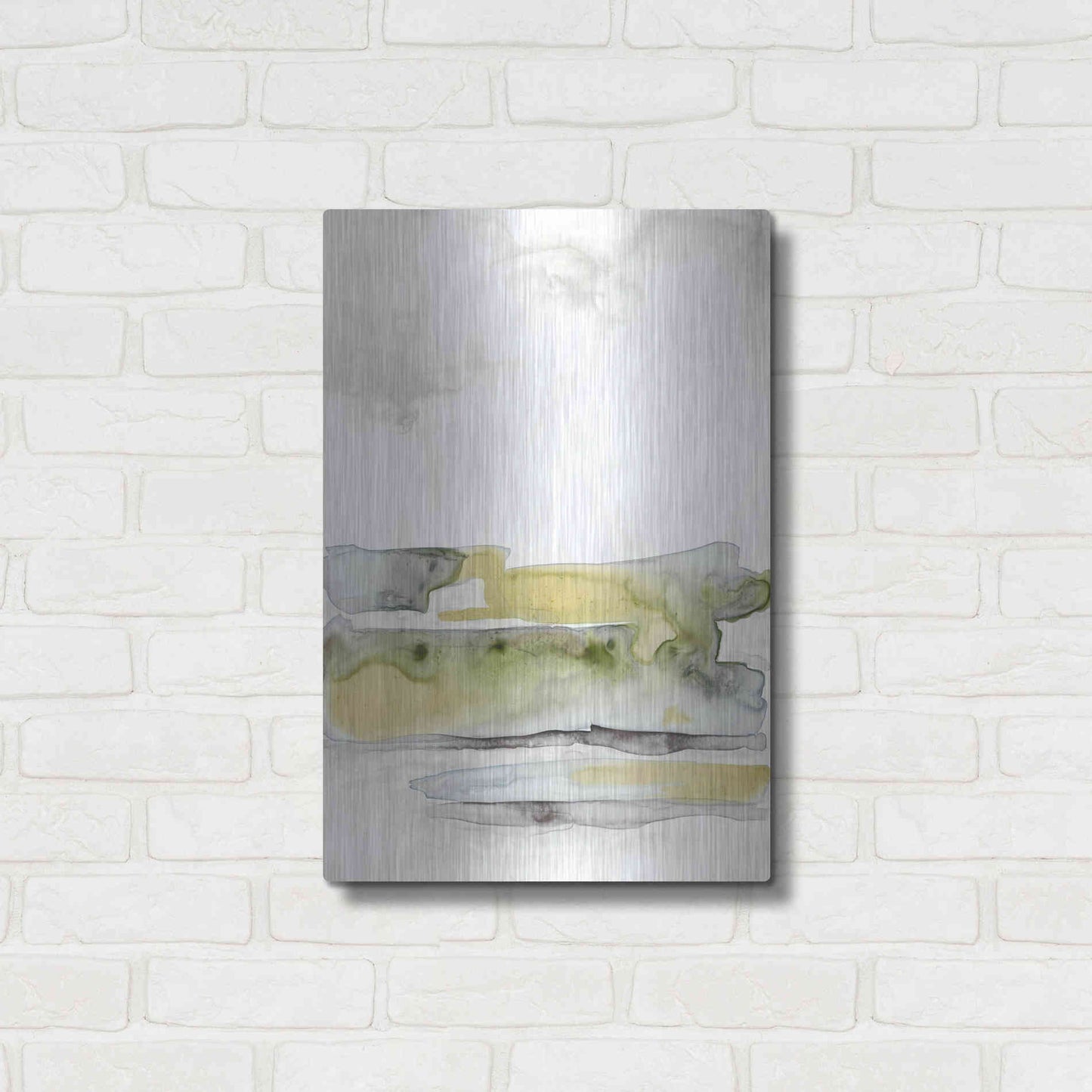 Luxe Metal Art 'Organic Seascape Green I' by Lila Bramma, Metal Wall Art,16x24