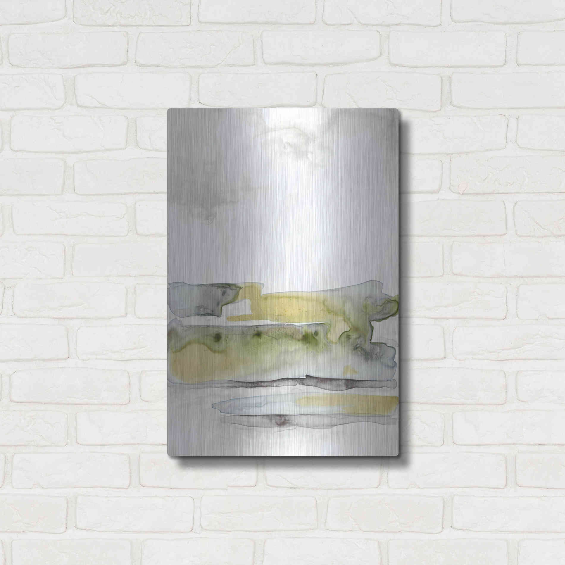 Luxe Metal Art 'Organic Seascape Green I' by Lila Bramma, Metal Wall Art,16x24