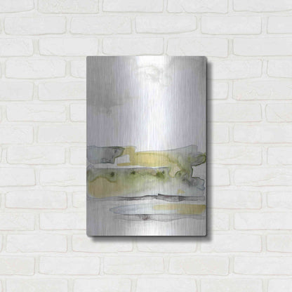 Luxe Metal Art 'Organic Seascape Green I' by Lila Bramma, Metal Wall Art,16x24