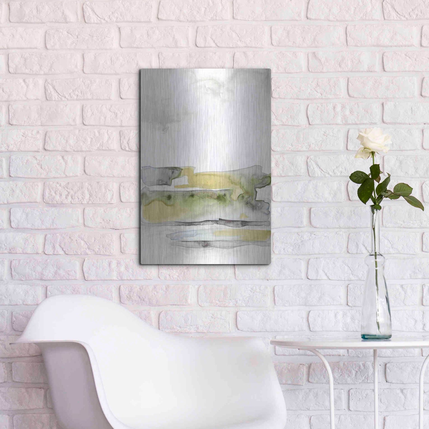 Luxe Metal Art 'Organic Seascape Green I' by Lila Bramma, Metal Wall Art,16x24