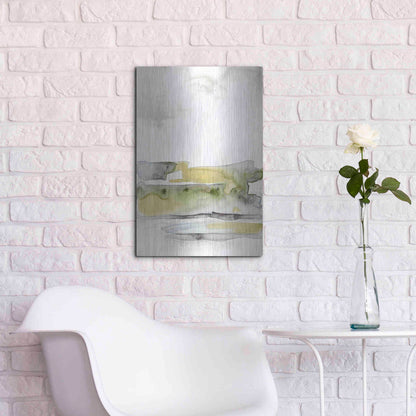 Luxe Metal Art 'Organic Seascape Green I' by Lila Bramma, Metal Wall Art,16x24