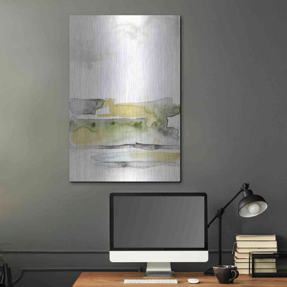 Luxe Metal Art 'Organic Seascape Green I' by Lila Bramma, Metal Wall Art,24x36