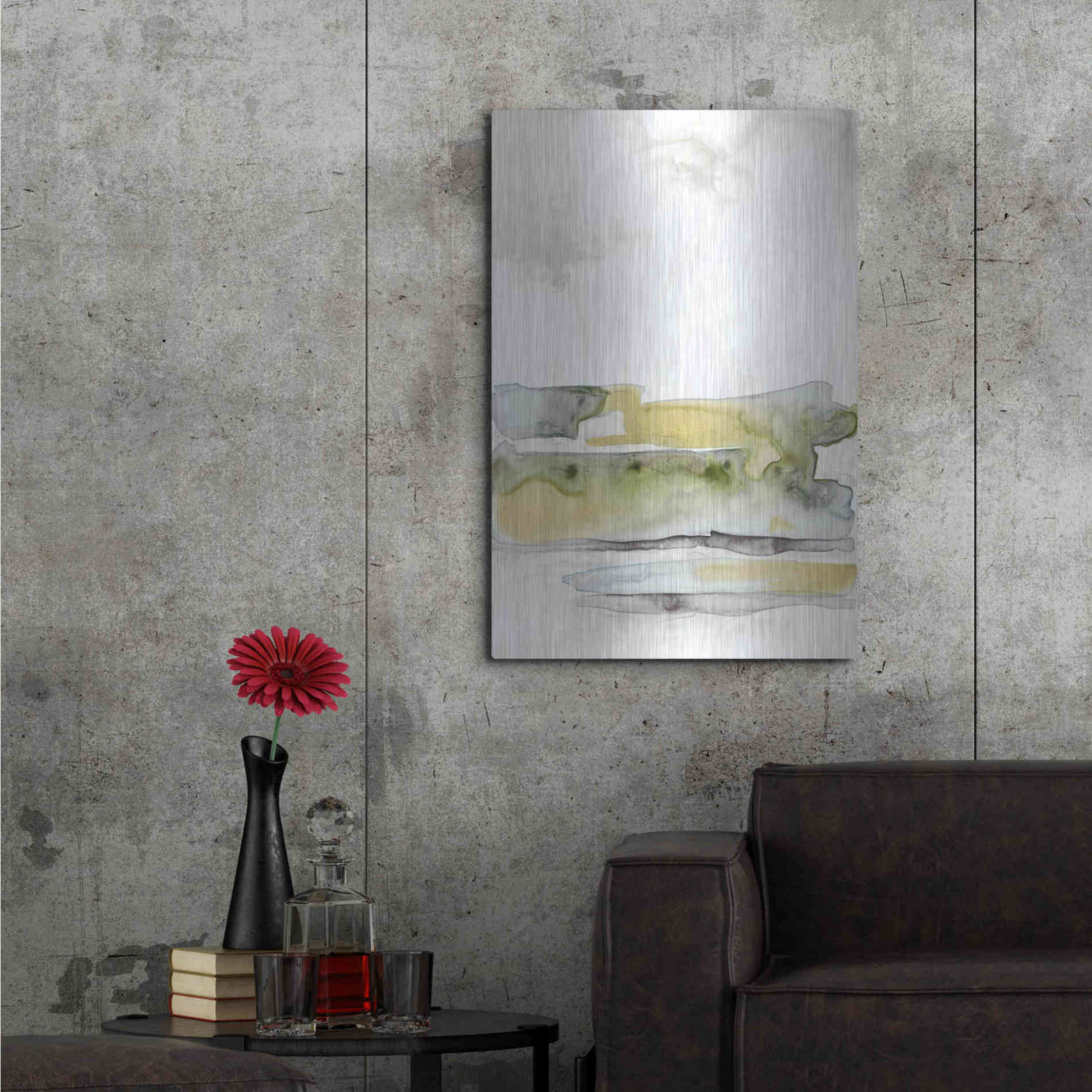 Luxe Metal Art 'Organic Seascape Green I' by Lila Bramma, Metal Wall Art,24x36
