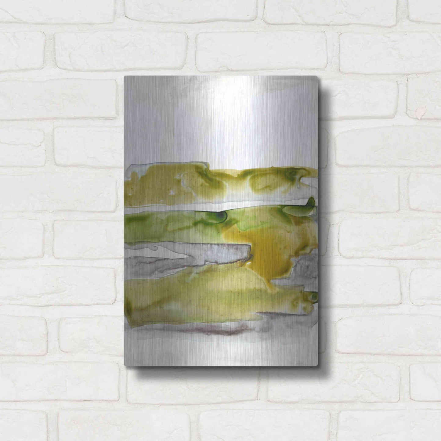 Luxe Metal Art 'Organic Seascape Green II' by Lila Bramma, Metal Wall Art,12x16