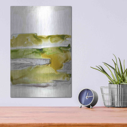 Luxe Metal Art 'Organic Seascape Green II' by Lila Bramma, Metal Wall Art,12x16