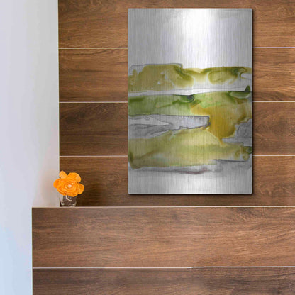 Luxe Metal Art 'Organic Seascape Green II' by Lila Bramma, Metal Wall Art,12x16