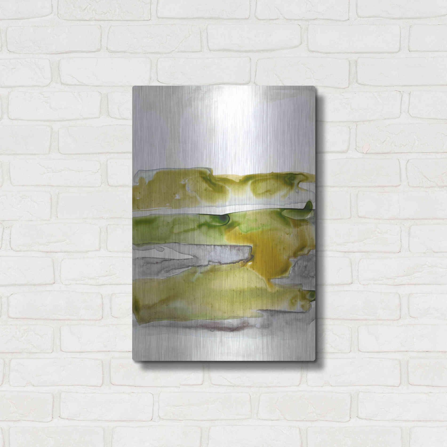 Luxe Metal Art 'Organic Seascape Green II' by Lila Bramma, Metal Wall Art,16x24