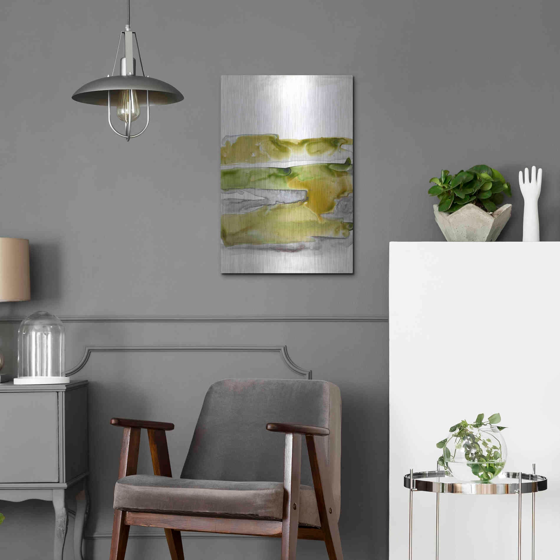 Luxe Metal Art 'Organic Seascape Green II' by Lila Bramma, Metal Wall Art,16x24