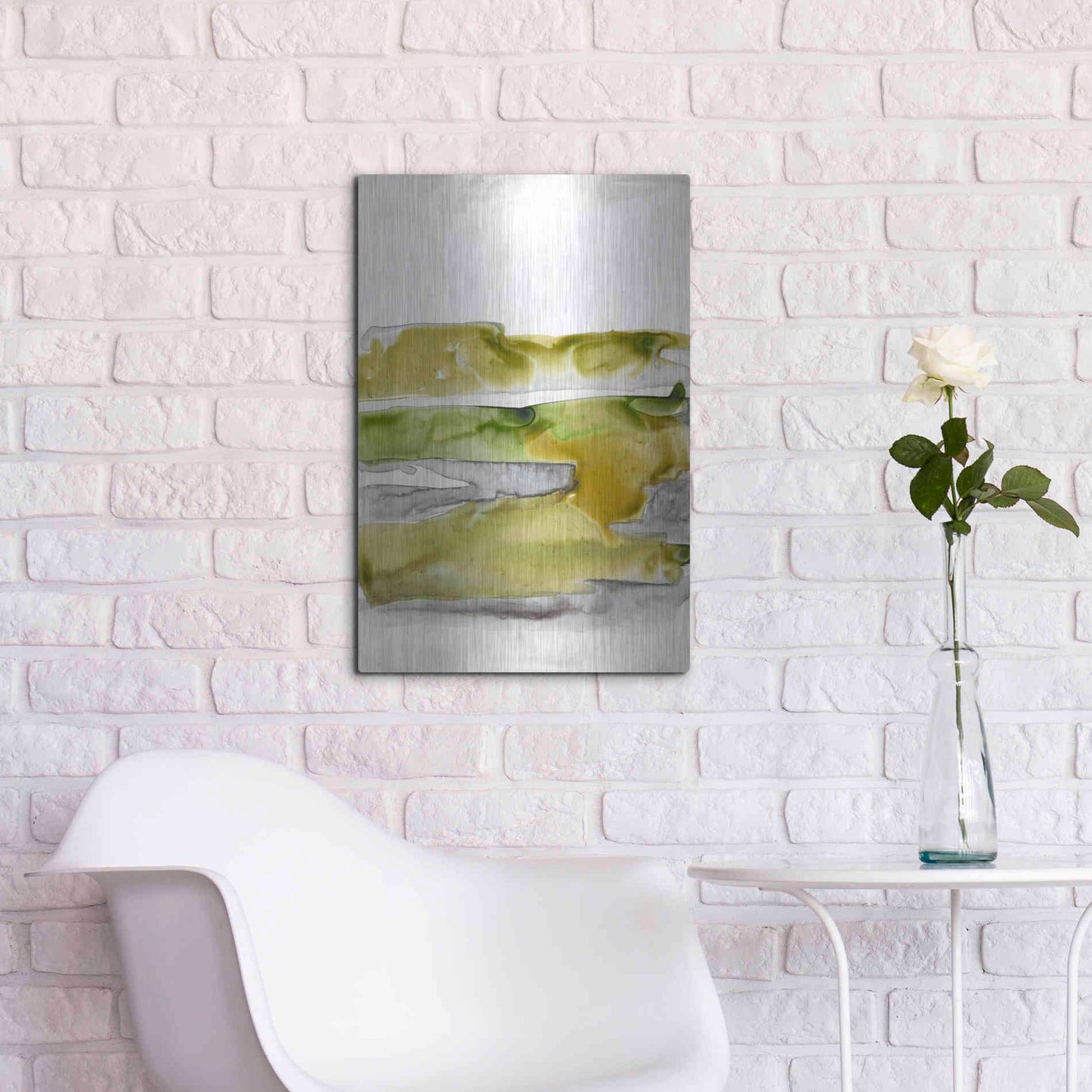 Luxe Metal Art 'Organic Seascape Green II' by Lila Bramma, Metal Wall Art,16x24