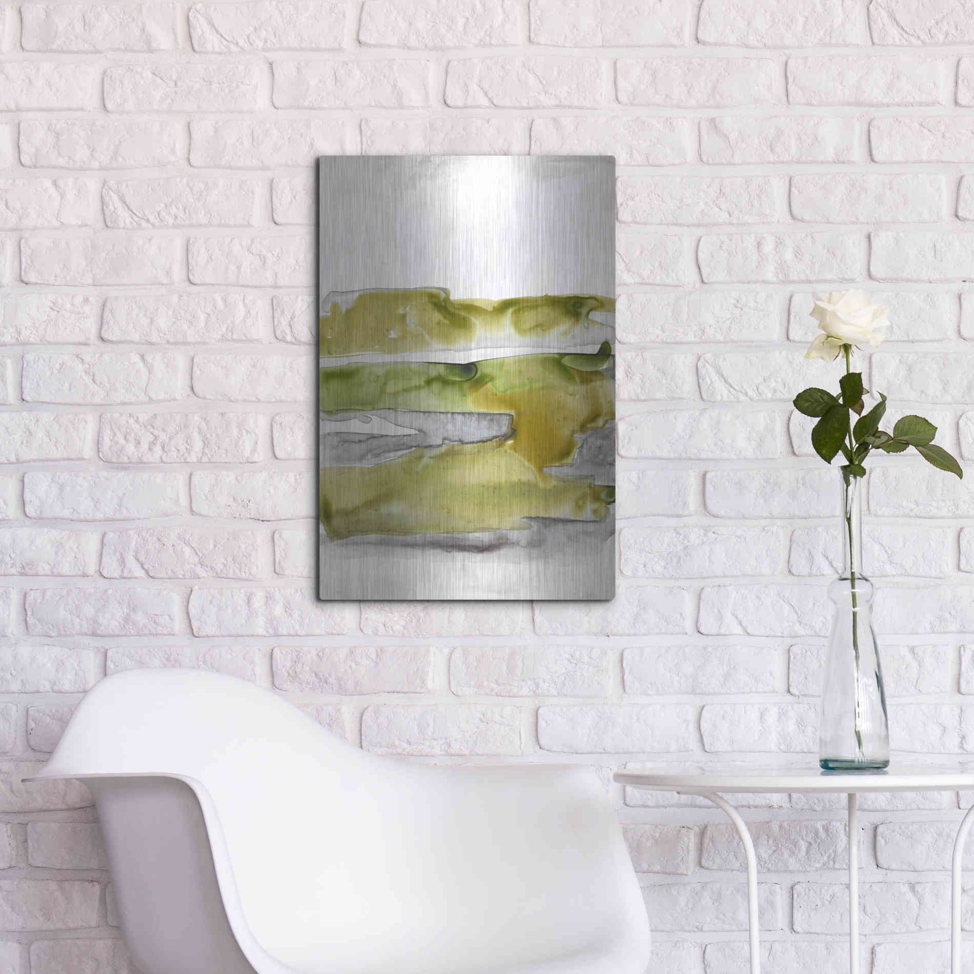 Luxe Metal Art 'Organic Seascape Green II' by Lila Bramma, Metal Wall Art,16x24