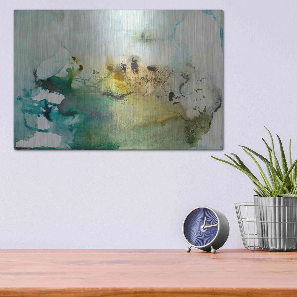Luxe Metal Art 'Organic Abstract' by Lila Bramma, Metal Wall Art,16x12