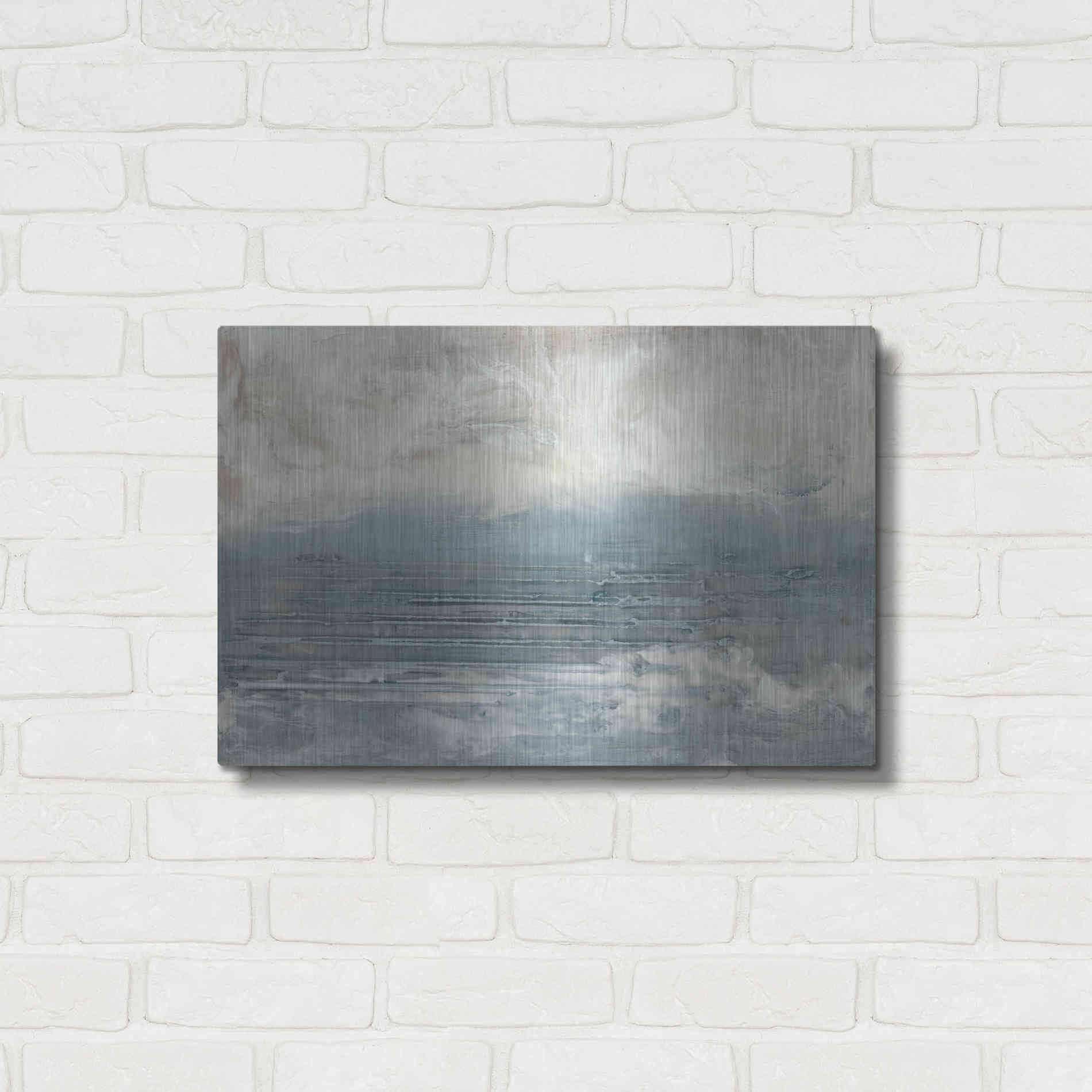 Luxe Metal Art 'Pale Blue I' by Lila Bramma, Metal Wall Art,24x16